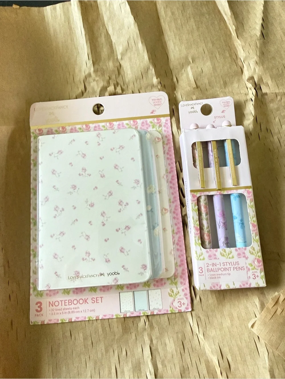 LoveShackFancy x Target - Yoobi 3pk Mini Journals and stylus ballpoints pen 3pk